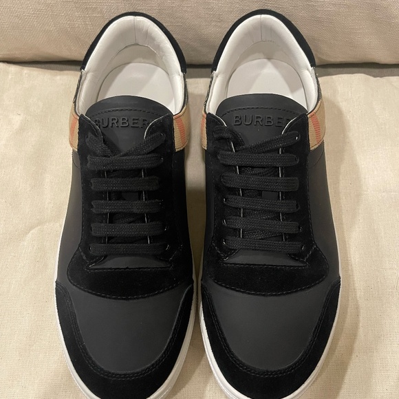 Burberry Mens Suede and Check Sneakers - Picture 1 of 5